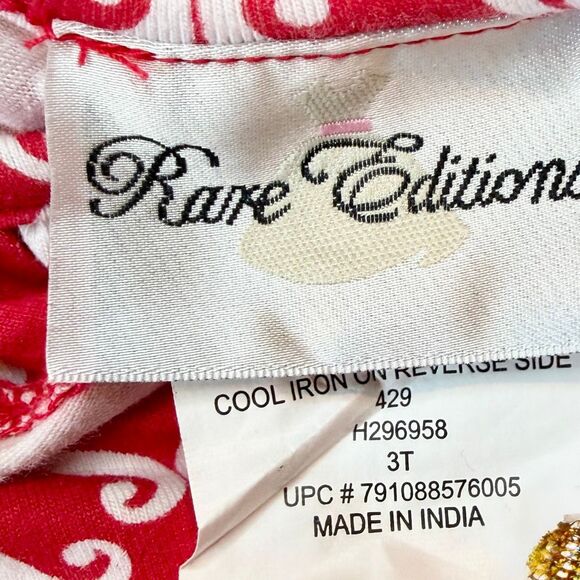 Rare Editions Girls Penguin Present Glitter Top & Flair Pants Set 3T Preowned - Picture 4 of 7